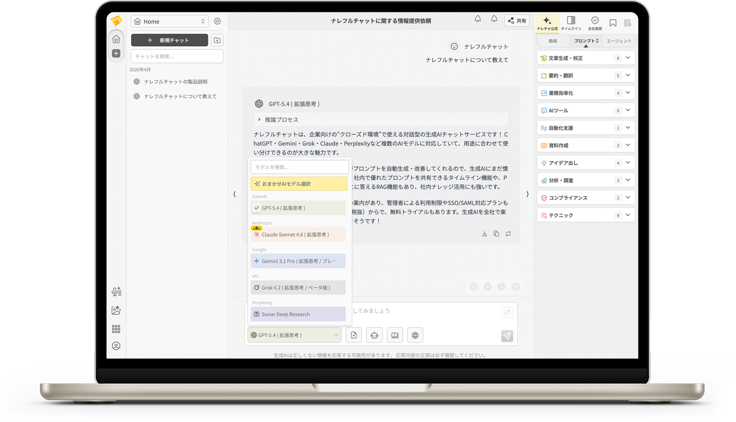 法人向けChatGPT ナレフルチャット