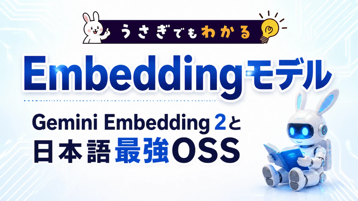 うさぎでもわかる! Embeddingモデル – Gemini Embedding 2と日本語最強
